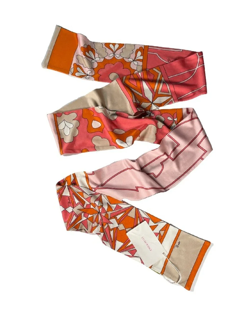 Emilio Pucci Skinny Silk Jersey Scarf NWT